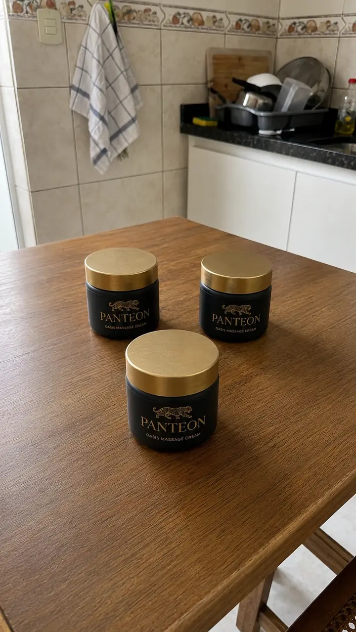 Três potes de Panteon vistos por cima